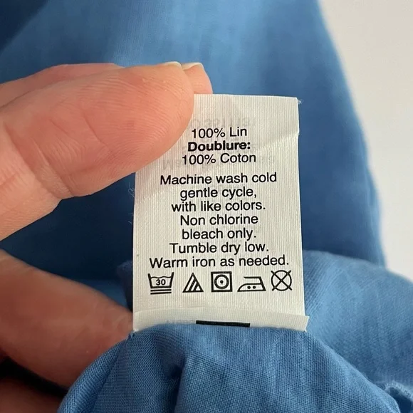 J. Crew Blue Linen Spaghetti Streps Sundress Mini size L - Picture 7 of 7